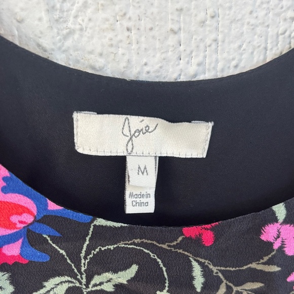 Joie Silk Floral Black Sleeveless Tank Top Blouse sz M - Picture 2 of 6